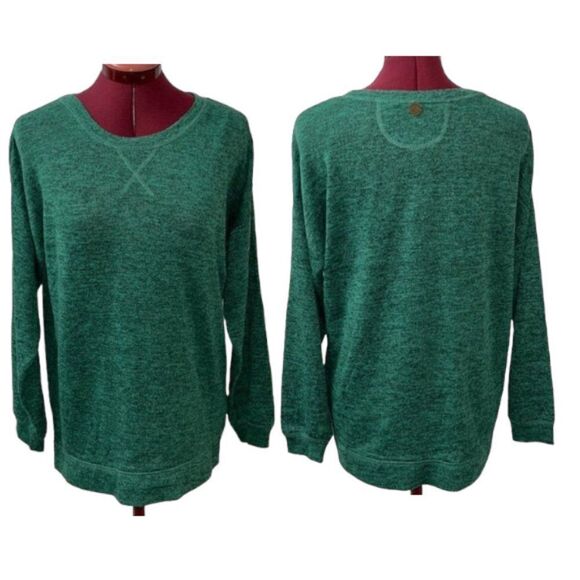SOFT SURROUNDINGS GREEN CREWNECK KNIT PULLOVER TUNIC LONG SLEEVE SIZE XS - Picture 1 of 11